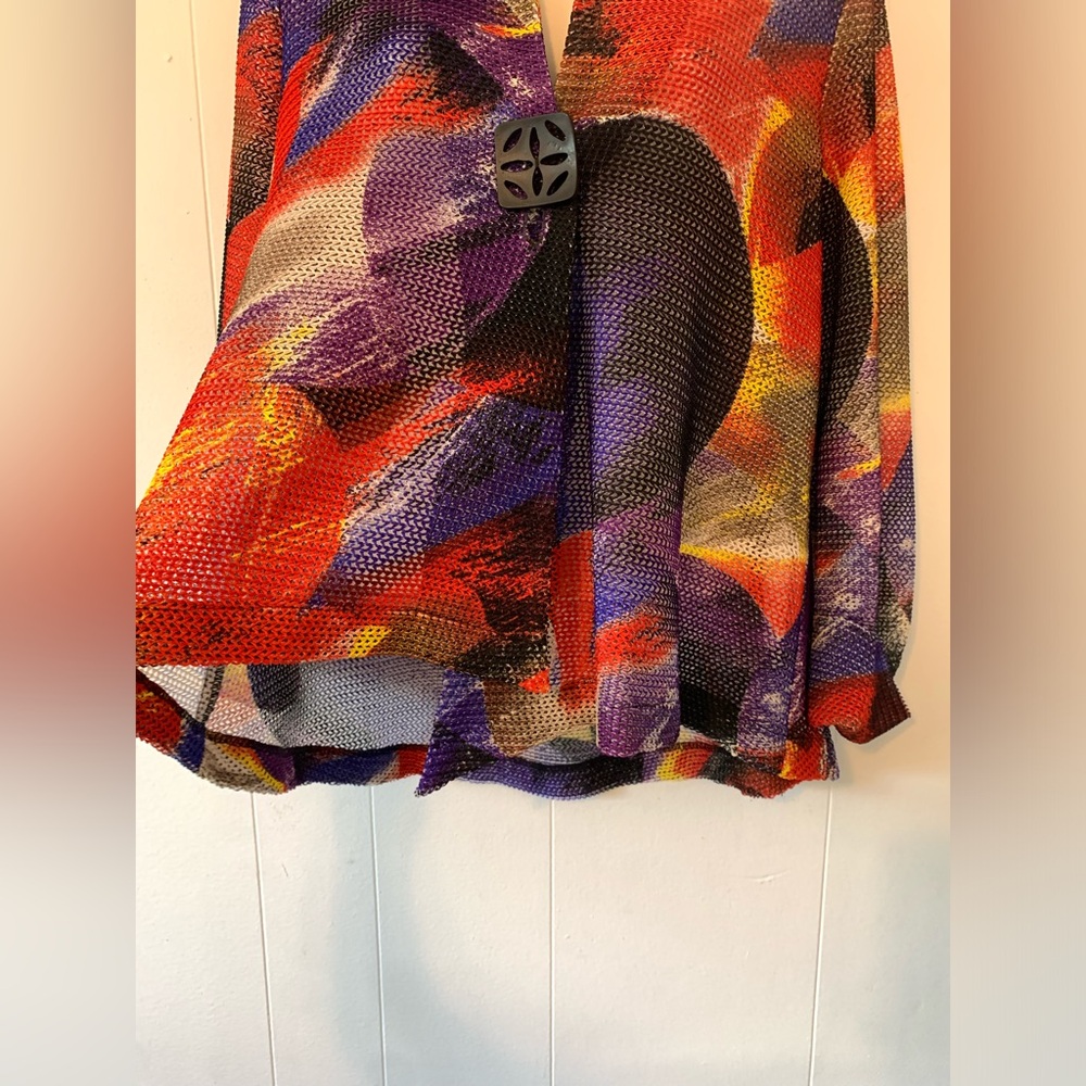 Joseph Ribkoff Multi Color Mesh Asymmetrical One … - image 3